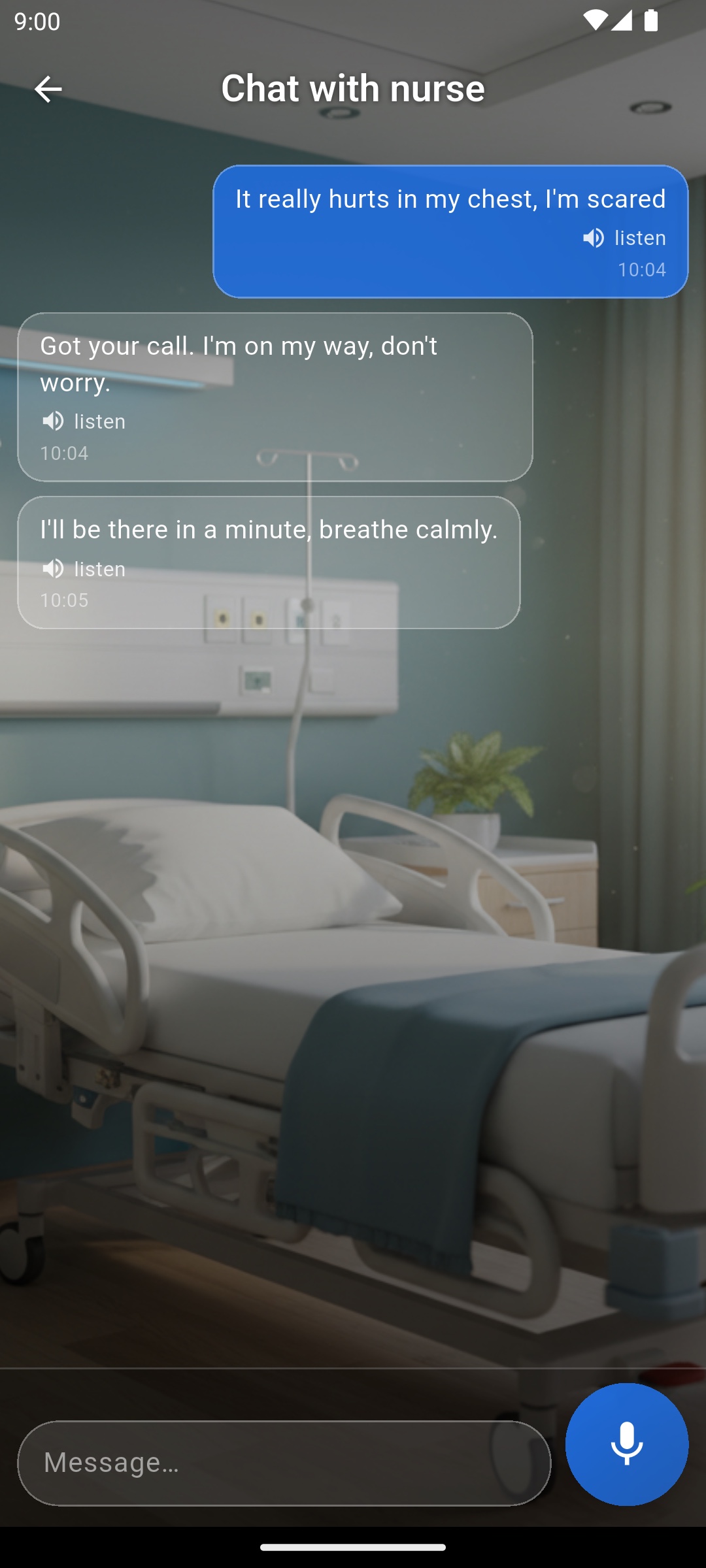 Chat with the nurse — text and voice
